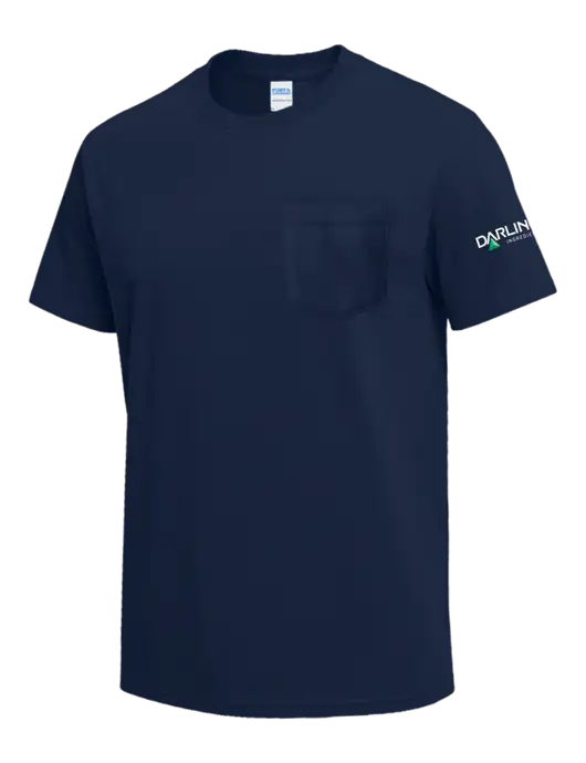 Navy Heavyweight 6.1 oz Pocket T-Shirt w/Darling Ingredients Logo