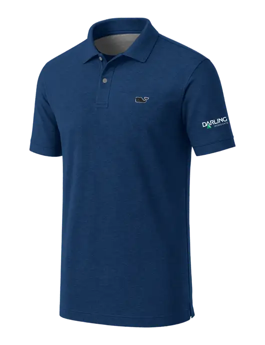 Vineyard Vines Edgartown Dark Royal Heather Pique Polo w/Darling Ingredients Logo