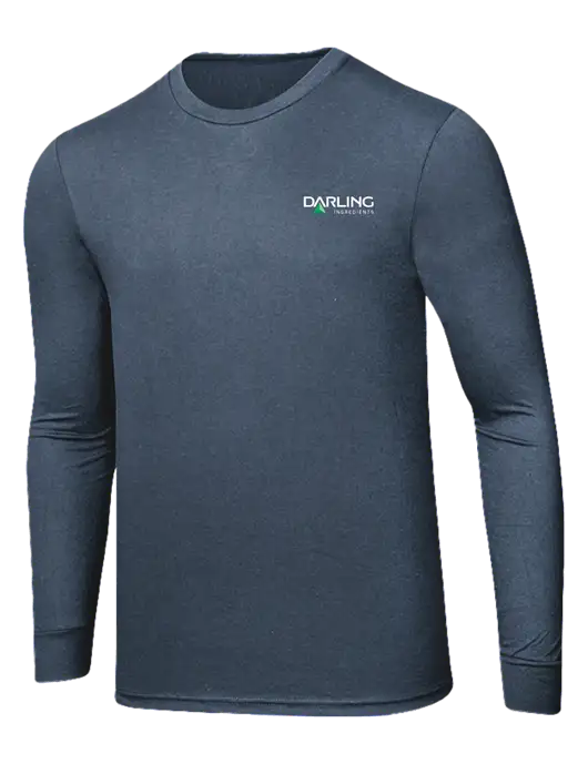 Simply Soft Long Sleeve Navy Frost 4.5 oz, Poly/Combed Ring Spun Cotton T-Shirt w/Darling Ingredients Logo