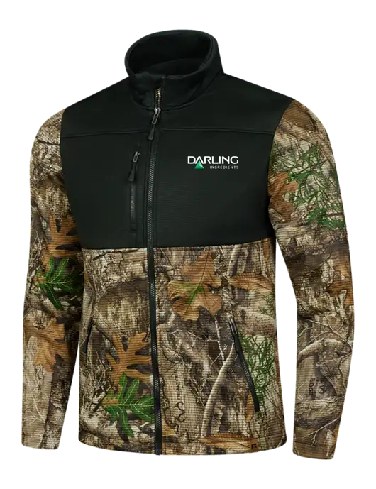 Russell Outdoors Black/Realtree Edge Atlas Colorblock Soft Shell w/Darling Ingredients Logo