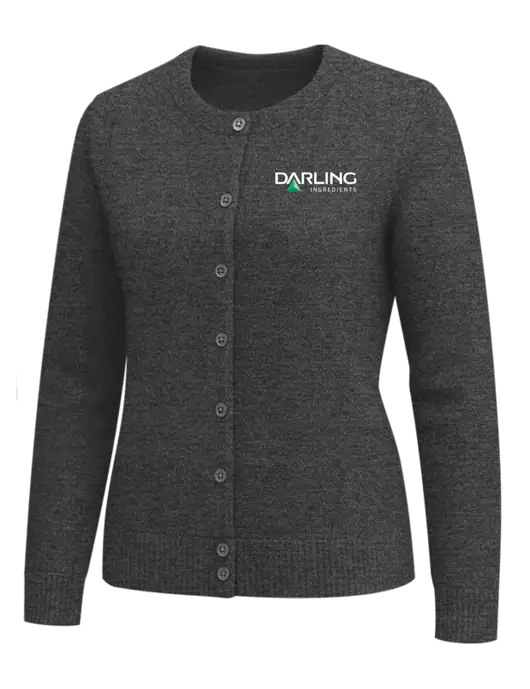 Brooks Brothers Womens Dark Grey Heather Washable Merino Cardigan Sweater w/Darling Ingredients Logo