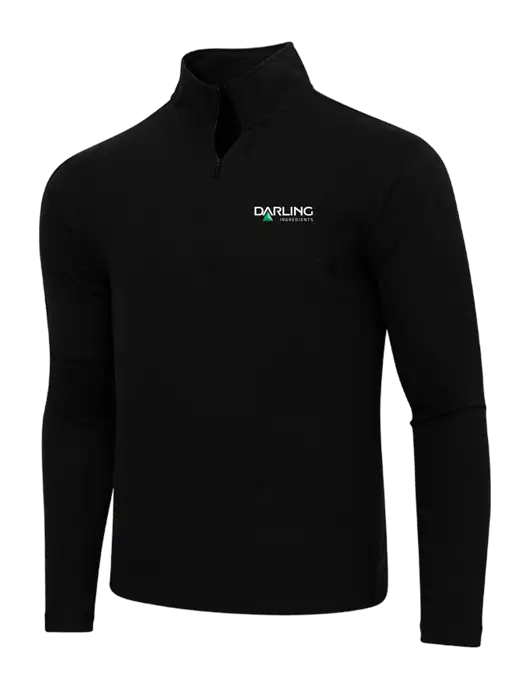 Adidas  Black Melange 3 Stripes Quarter Zip Sweater w/Darling Ingredients Logo