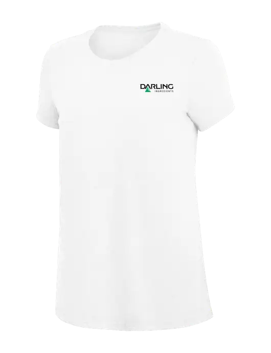 Womens Simply Soft White 4.5oz Poly/Combed Ring Spun Cotton T-Shirt
 w/Darling Ingredients Logo
