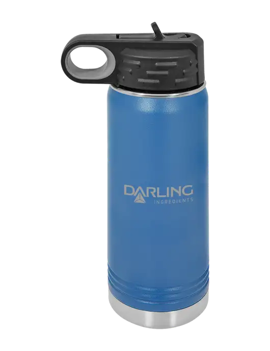 Polar Camel 20 oz Powder Coated Royal Vacuum Insulated Water Bottle w/Darling Ingredients Logo