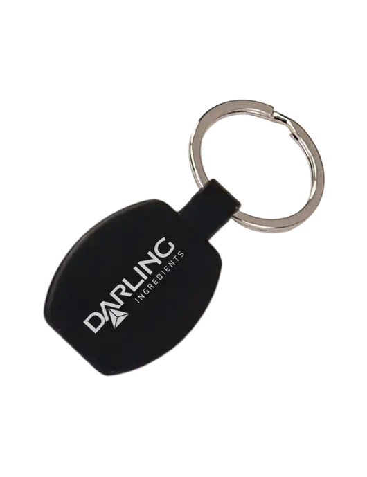 Black Laserable Rounded Rectangle Keychain w/Darling Ingredients Logo