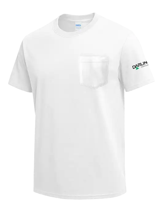 White Heavyweight 6.1 oz Pocket T-Shirt w/Darling Ingredients Logo