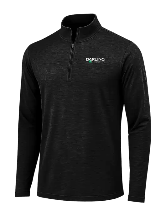 Black Triad Solid Posicharge Tri-Blend Wicking 1/4 Zip Pullover w/Darling Ingredients Logo