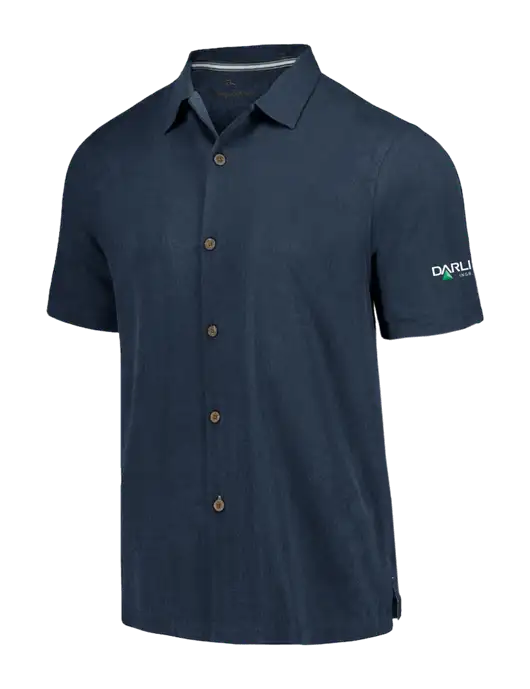 Tommy Bahama Navy Tropic Isles Short Sleeve Shirt w/Darling Ingredients Logo