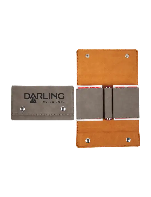 Grey Leatherette Card & Dice Set w/Darling Ingredients Logo
