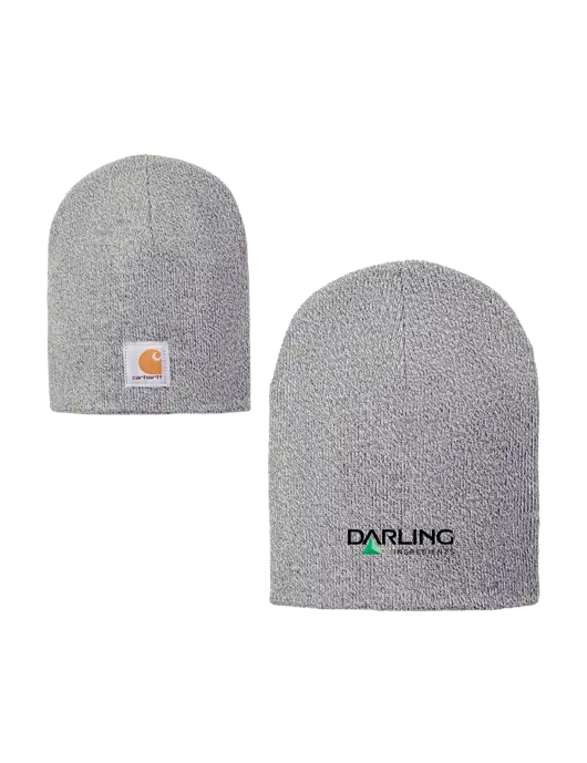 Carhartt Light Grey Heather Acrylic Knit Hat w/Darling Ingredients Logo
