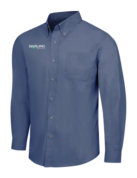 Light Navy Crosshatch Easy Care Shirt w/Darling Ingredients Logo