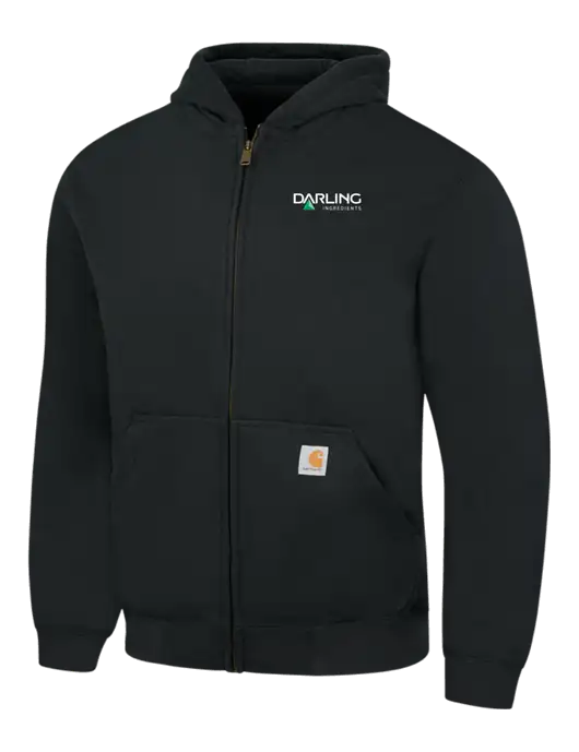 Carhartt Black Rain Defender Paxton Heavyweight Hooded Full Zip-Front Sweatshirt w/Darling Ingredients Logo