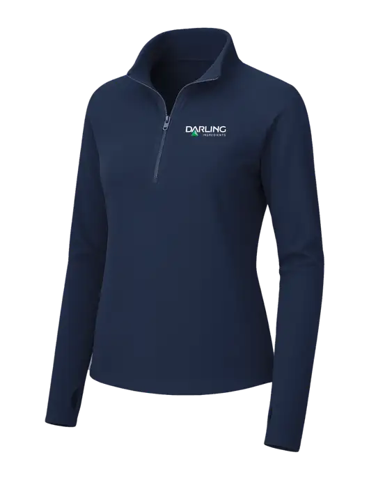 Womens Navy Microfleece 1/2 Zip Pullover w/Darling Ingredients Logo