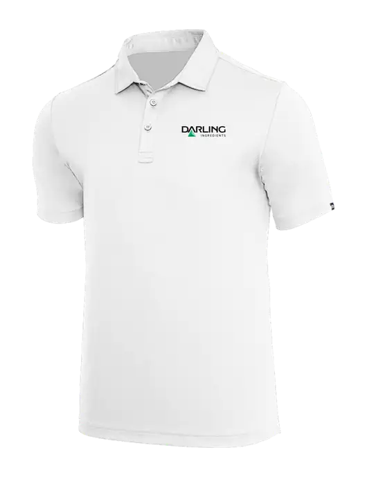 TravisMathew White Coto Performance Polo w/Darling Ingredients Logo