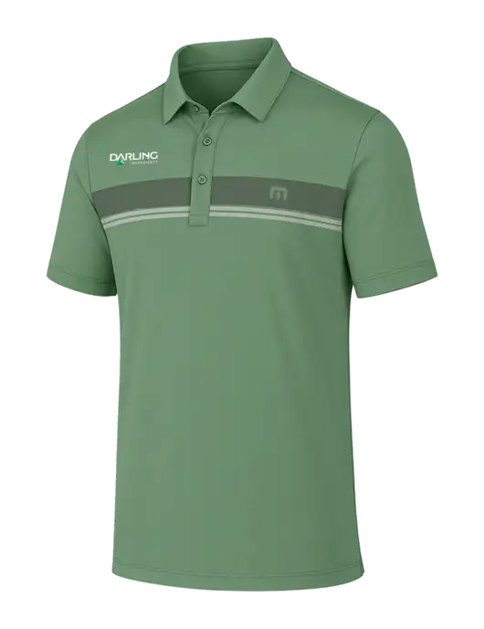 TravisMathew Sage Glenview Stripe Polo w/Darling Ingredients Logo