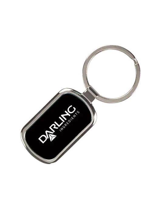 Black Laserable Rectangle Keychain w/Darling Ingredients Logo
