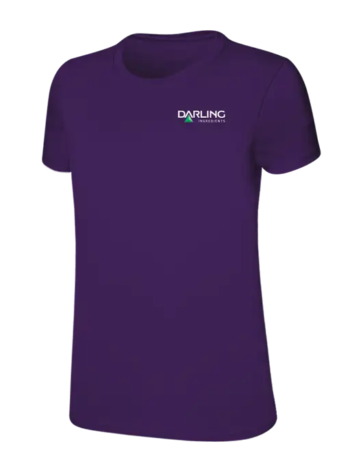 Womens Ring Spun Purple 4.5 oz T-Shirt w/Darling Ingredients Logo
