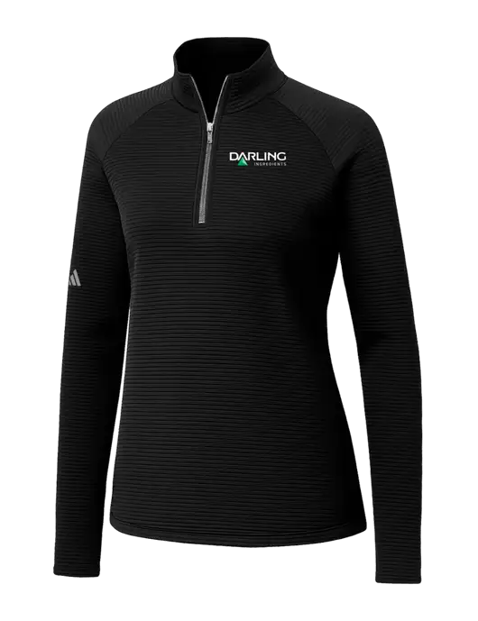 Adidas Womens Black Spacer Quarter-Zip Pullover  w/Darling Ingredients Logo