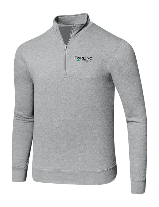 Light Heather Grey 8.5 oz Ring Spun 1/4 Zip Pullover Sweatshirt w/Darling Ingredients Logo