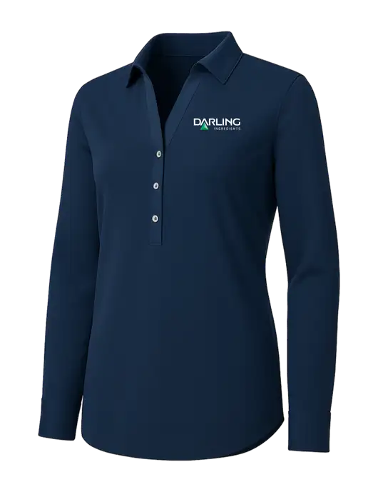 Womens Navy City Stretch Shirt w/Darling Ingredients Logo