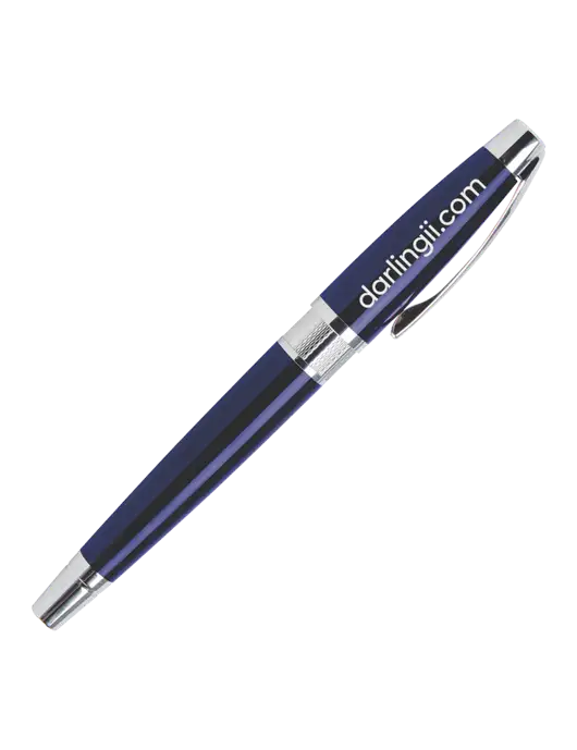 Masscotti Navy Rollerball Pen - Black Ink w/DI URL Logo, Darling Ingredients Logo