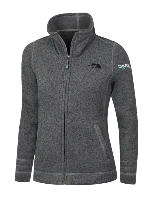 North Face Womens Medium Grey Heather Sweater Fleece Jacket w/Darling Ingredients Logo