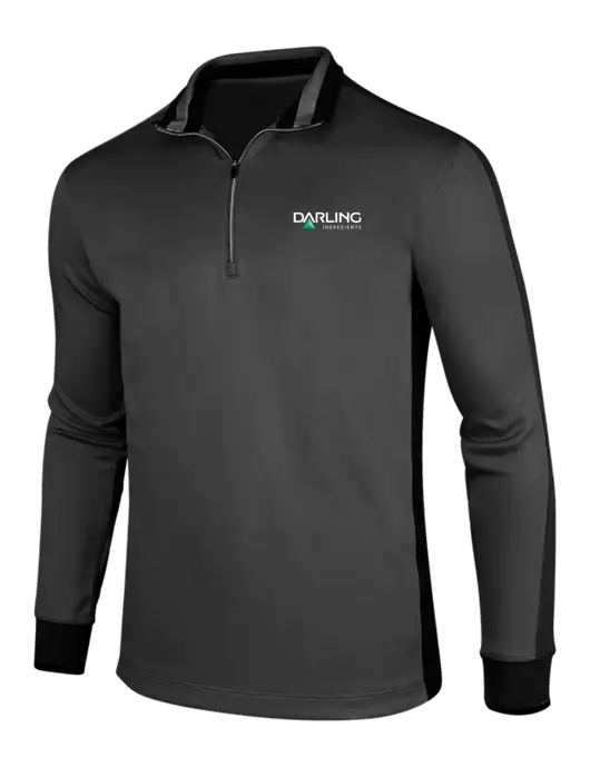 NIKE Anthracite Heather/Black Dry-Fit 1/2 Zip Cover-Up w/Darling Ingredients Logo