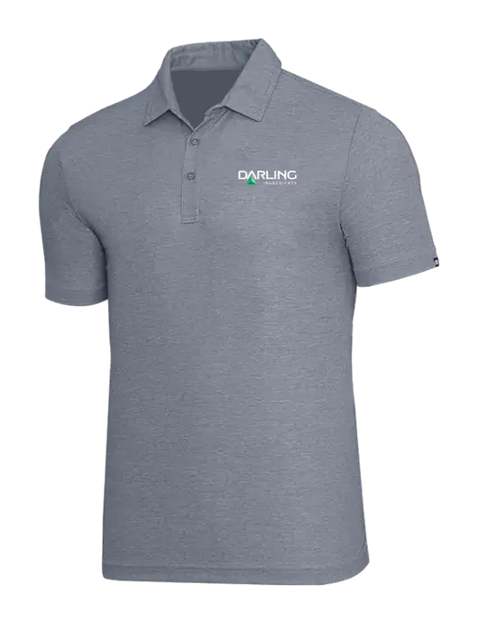 TravisMathew Navy Heather Oceanside Polo w/Darling Ingredients Logo