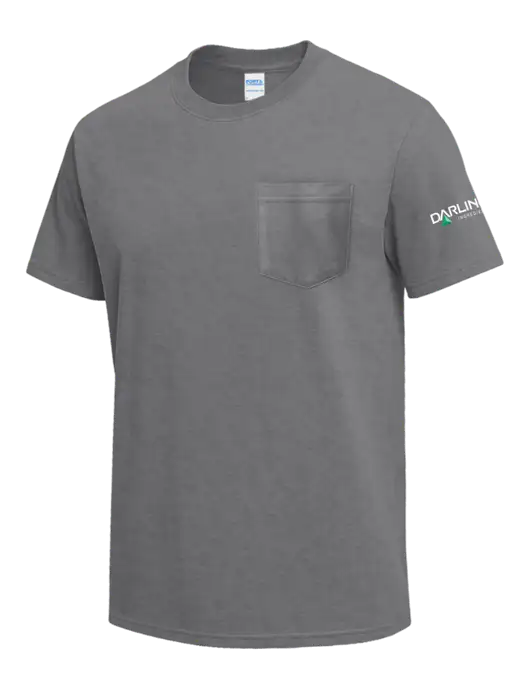 Medium Grey Heather Heavyweight 6.1 oz Pocket T-Shirt w/Darling Ingredients Logo