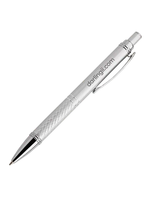 Silver Stellar Scribe Pen - Black Ink w/DI URL Logo, Darling Ingredients Logo