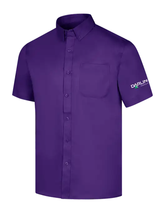 Short Sleeve Purple Superpro React Twill Shirt w/Darling Ingredients Logo