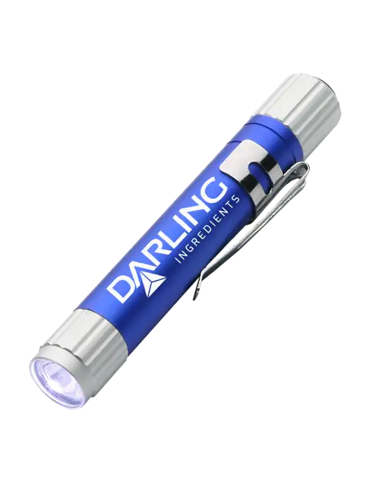 Blue Aluminum LED Penlight w/Darling Ingredients Logo