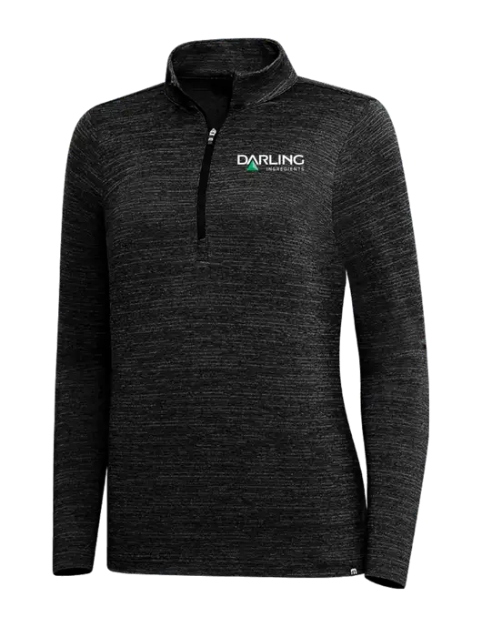 TravisMathew Black Womens Crestview 1/4 Zip w/Darling Ingredients Logo