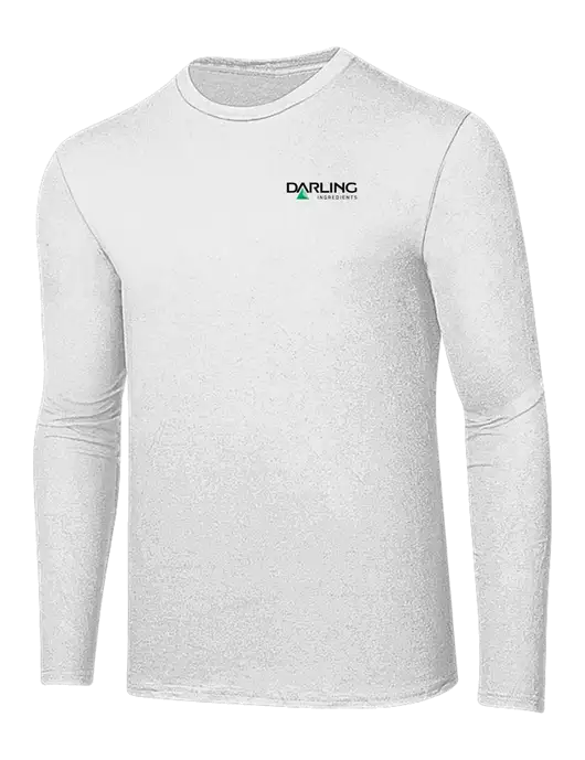 Ring Spun White 4.5 oz Long Sleeve T-Shirt w/Darling Ingredients Logo