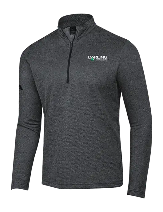 Adidas Black Melange Space Dyed Quarter-Zip Pullover w/Darling Ingredients Logo