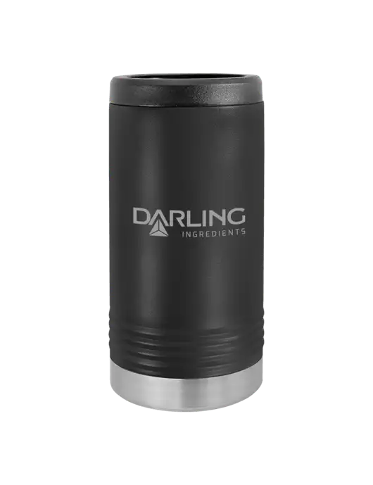 Polar Camel Powder Coated Black Vacuum Insulated Slim Beverage Holder w/Darling Ingredients Logo