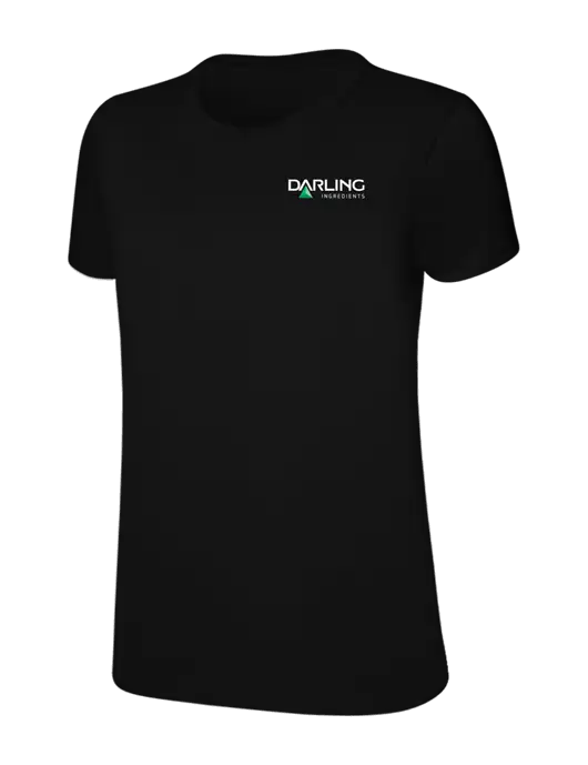 Womens Ring Spun Jet Black 4.5 oz T-Shirt w/Darling Ingredients Logo