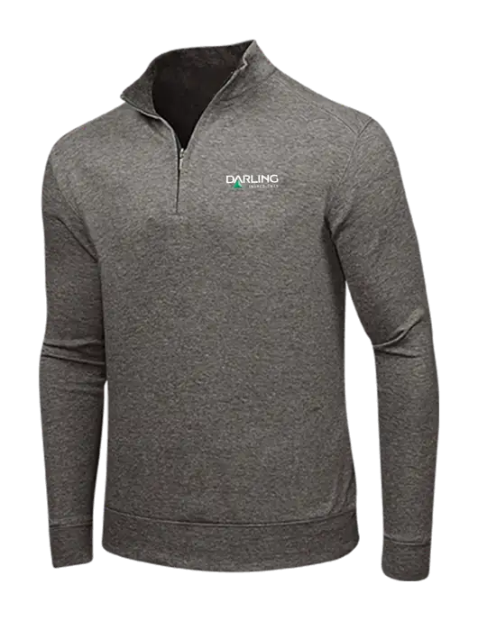 Charcoal Heather/Medium Heather Grey Interlock 1/4 Zip w/Darling Ingredients Logo