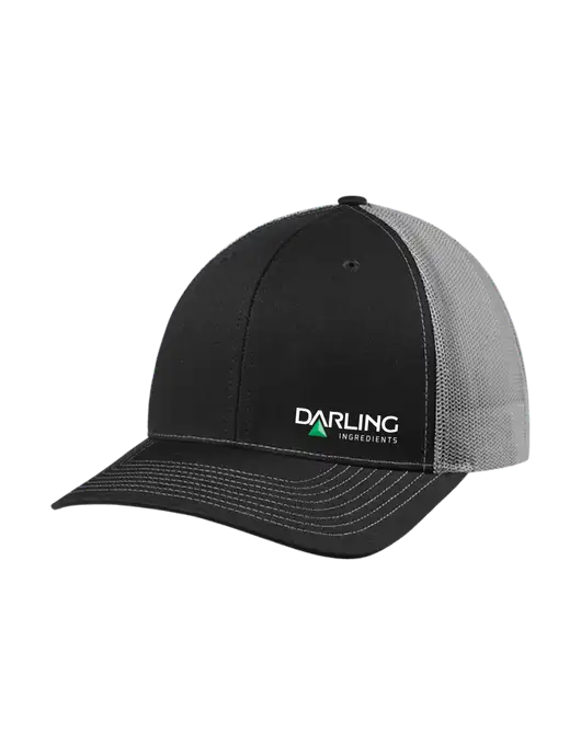 Richardson Adjustable Snapback Original 112 Trucker Cap Black w/Charcoal Mesh w/Darling Ingredients Logo