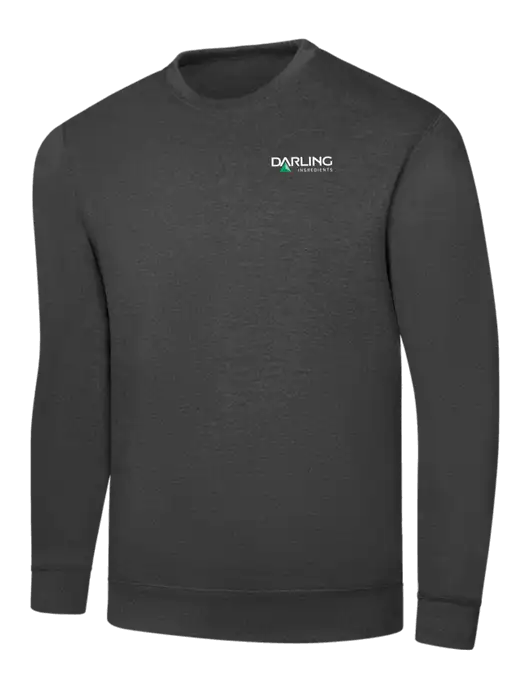 Dark Heather Grey 7.8 oz Ring Spun Crew Sweatshirt w/Darling Ingredients Logo