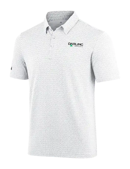 Adidas White Printed Blend Polo w/Darling Ingredients Logo