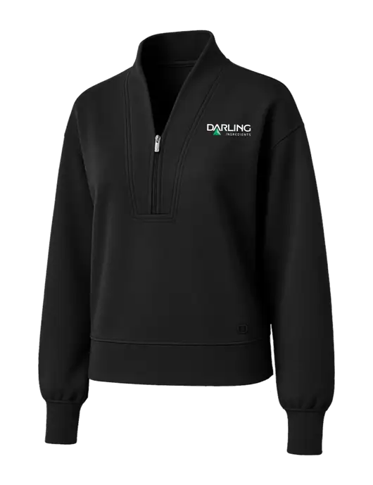 OGIO Womens Black Transcend 1/4-Zip w/Darling Ingredients Logo
