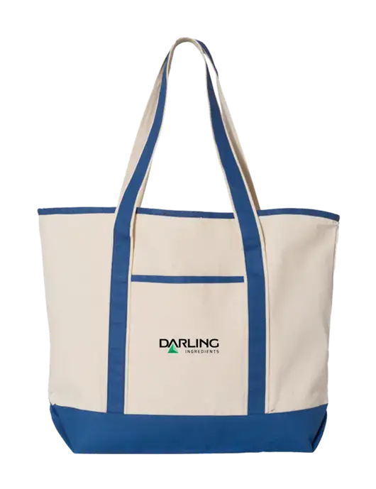 Natural/Royal Large Canvas Deluxe Tote w/Darling Ingredients Logo