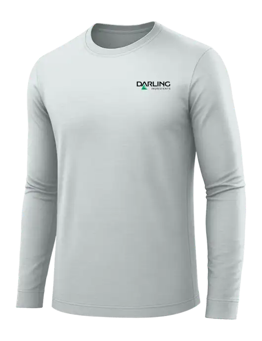 Long Sleeve Light Grey PosiCharge Competitor Tee w/Darling Ingredients Logo