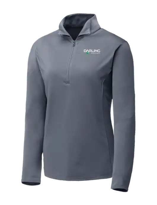 Medium Grey Womens Posicharge Competitor ¼ Zip Pullover w/Darling Ingredients Logo