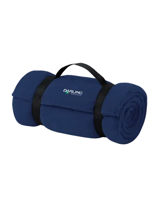 Casual Navy Fleece Blanket With Strap  w/Darling Ingredients Logo