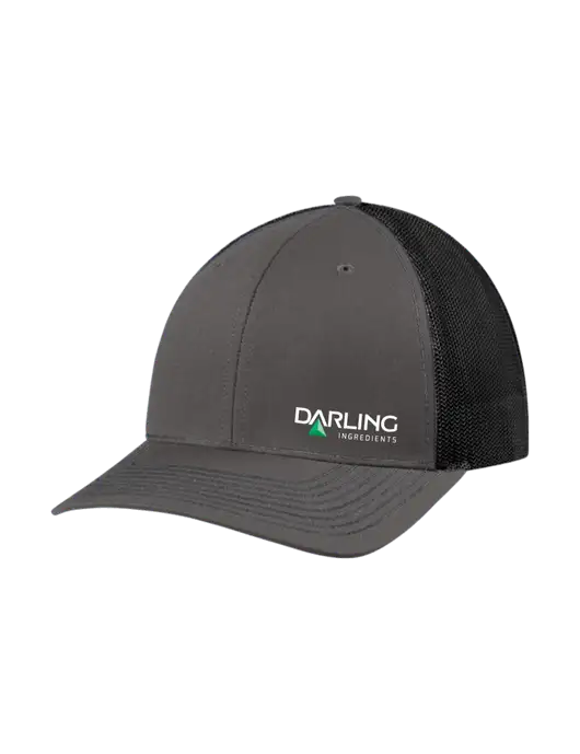 Richardson Adjustable Snapback Original 112 Trucker Cap Dark Grey w/Black Mesh w/Darling Ingredients Logo