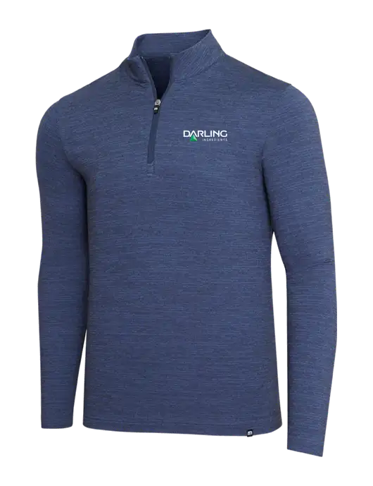 TravisMathew Navy Heather Crestview 1/4 Zip w/Darling Ingredients Logo