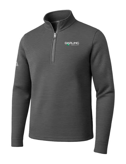 Adidas Medium Grey Spacer Quarter-Zip Pullover w/Darling Ingredients Logo