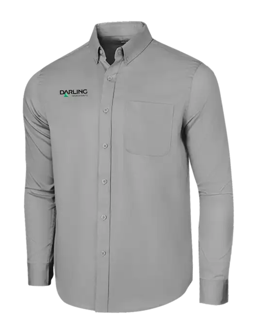 Long Sleeve Light Grey Superpro React Twill Shirt w/Darling Ingredients Logo